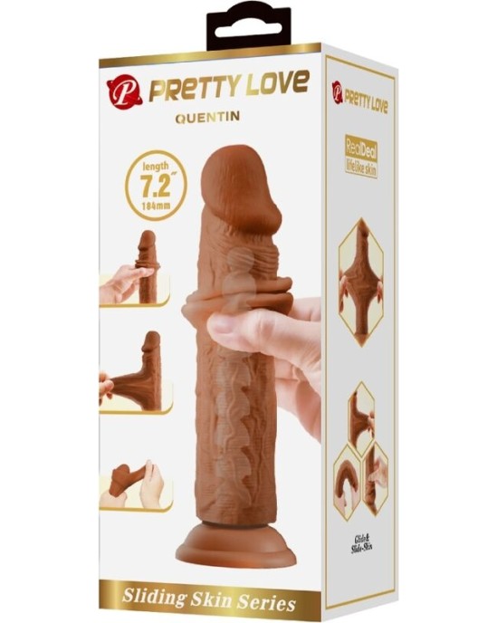 Pretty Love QUENTIN REALISTIC DILDO 18 CM BROWN