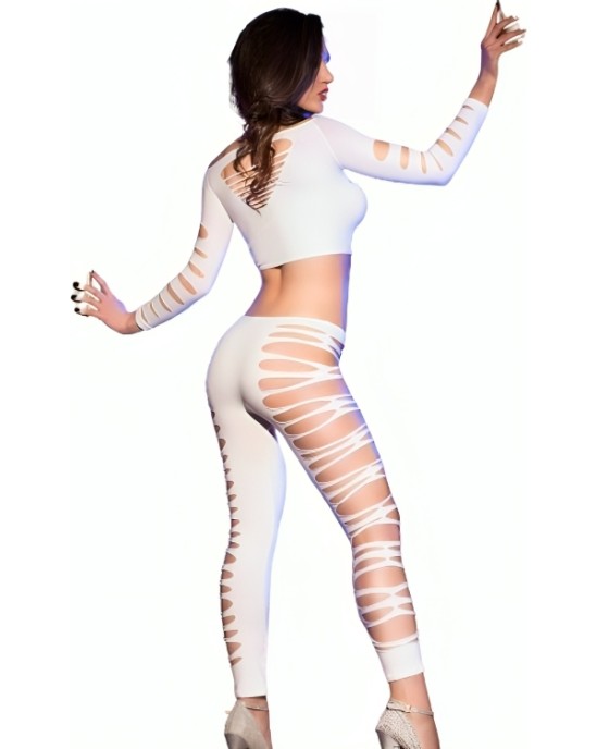 Chilirose Sets CHILIROSE - CR 3654 TOP & LEGGINS WHITE S/M