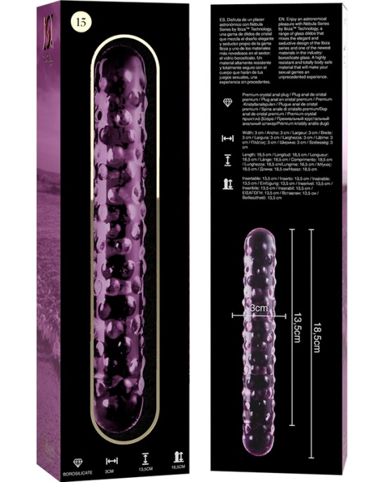 Nebula Series By Ibiza MODEL 15 DILDO BOROSILICATE GLASS 18.5 X 3 CM PINK