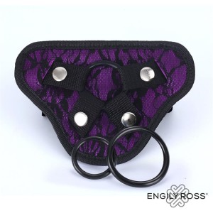 Dildox By Engily Ross Miley Universal Adjustable Harness with 3 Silicone Rings Purple