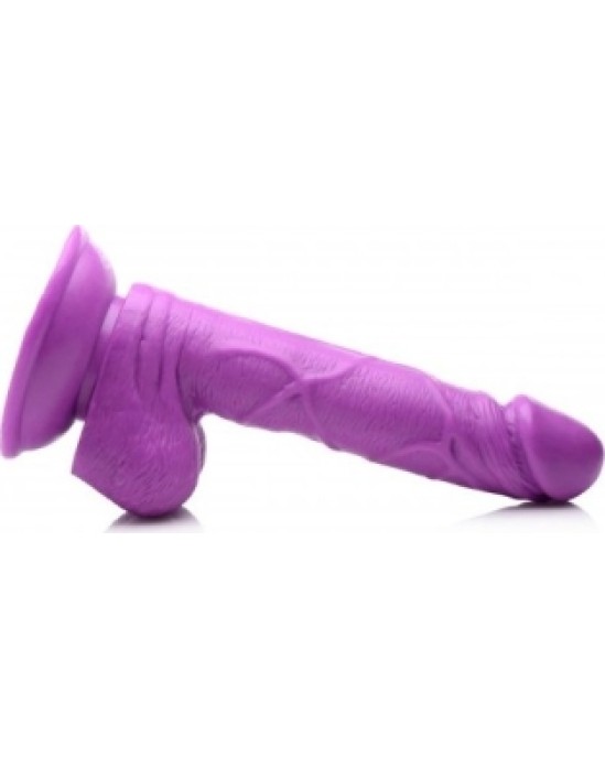 Xr - Pop Peckers REĀLISTS DILDO AR sēkliniekiem 16'5 CM PURPURA