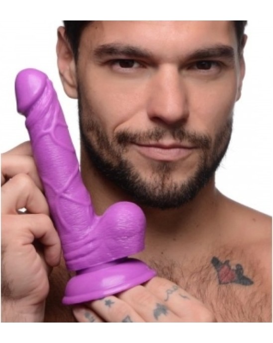 Xr - Pop Peckers REĀLISTS DILDO AR sēkliniekiem 16'5 CM PURPURA