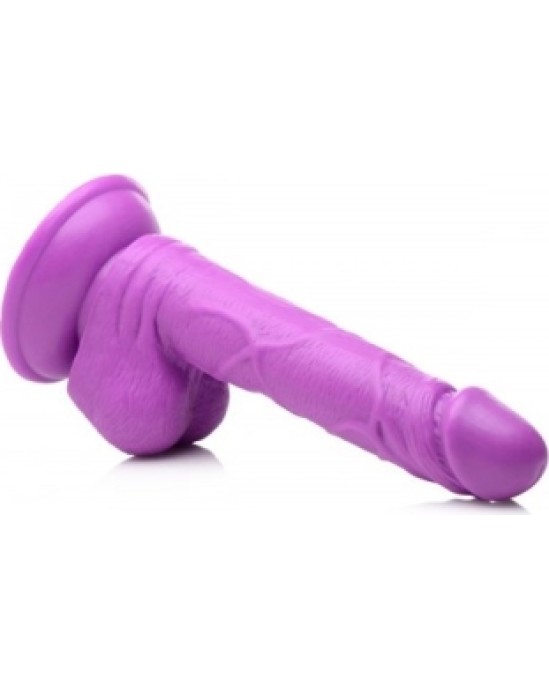 Xr - Pop Peckers REĀLISTS DILDO AR sēkliniekiem 16'5 CM PURPURA