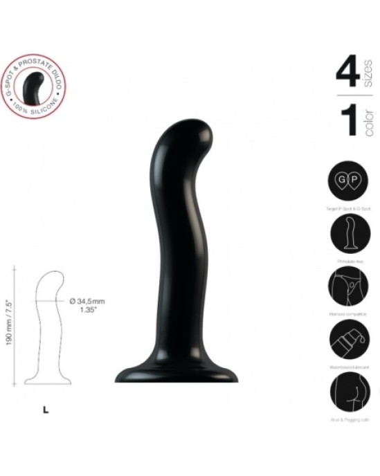 Strap-On-Me SILIKONA DILDO PUNKTA STIMULĀTORS P/G BLACK L