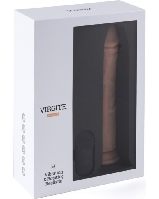 Virgite - Realistics REĀLISTS VIBRATORS UN ROTATORS R8" 21cm W/ TĀLVADĪBAS PULTS"