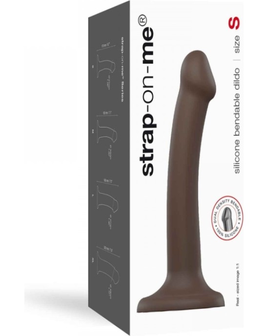 Strap-On-Me DILDO AR piesūcekni PIEMĒROTA IEKĀRTA DUAL BLĪVUMA FLEXIBLE COCOLATE S