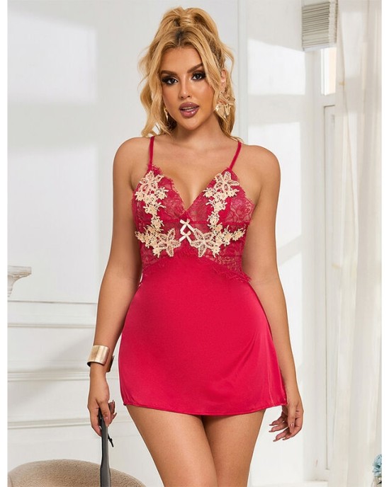 Subblime Babydolls SUBBLIME — 954130 BABYDOLL AR SARKANU ZIEDU DIZAINU L/XL