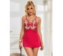 Subblime Babydolls SUBBLIME — 954130 BABYDOLL AR SARKANU ZIEDU DIZAINU L/XL