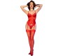 Chilirose Sets CHILIROSE - CR 4845 CORSET AND STOCKINGS RED XL