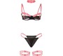 Subblime Sets SUBBLIME - 955304 BRA SET WITH NECKLACE AND LEG DETAILS FLUORESCENT PINK L/XL