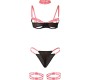 Subblime Sets SUBBLIME - 955304 BRA SET WITH NECKLACE AND LEG DETAILS FLUORESCENT PINK L/XL