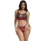 Subblime Sets SUBBLIME - 955540 RED PATENT LEATHER MESH ZIPPER BRA SET L/XL