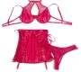 Subblime Sets SUBBLIME - 957612 LEATHER BRA AND SKIRT SET RED L/XL