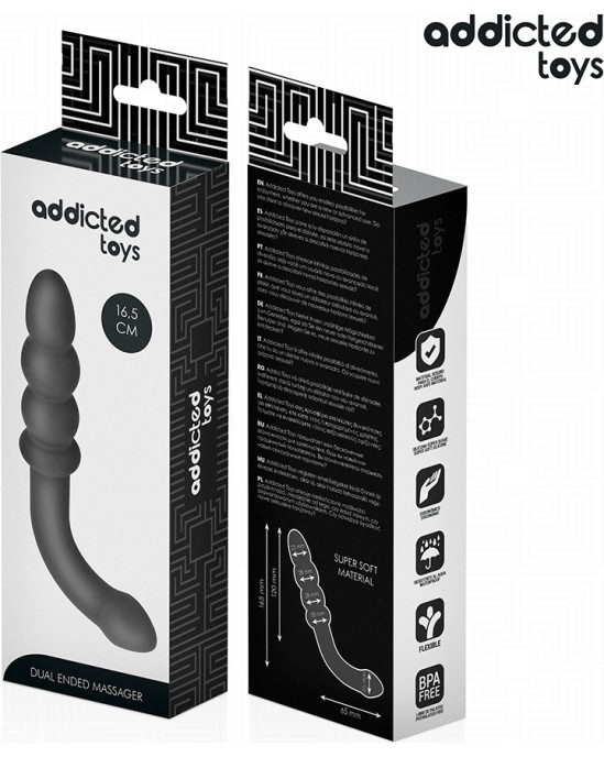 Addicted Toys DOUBLE ANAL MASSAGER SILICONE 16.5 CM