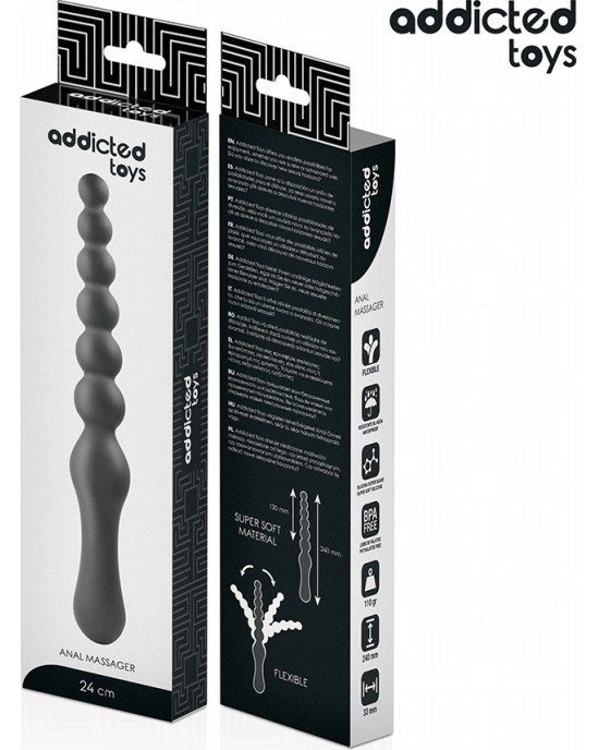 Addicted Toys DOUBLE ANAL MASSAGER SILICONE 24 CM