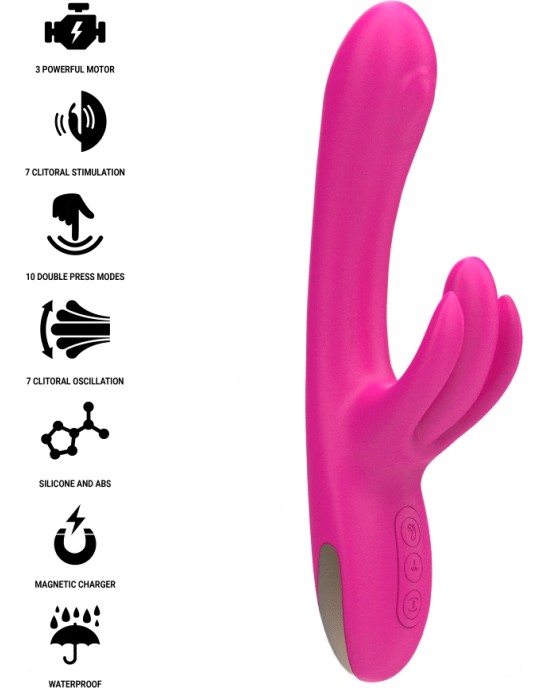 Intense Fun INTENSE - BRITNEY MULTIFUNCTION RABBIT VIBRATOR 23 CM PINK