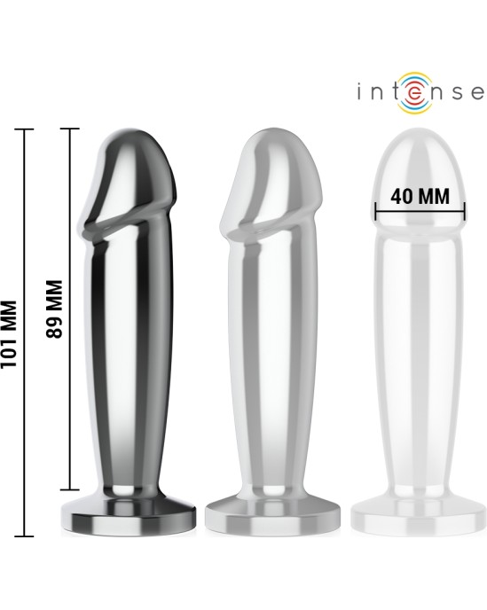 Intense Anal Toys INTENSE - ANAL PLUG 10 VIBRATIONS METAL DILDO WITH REMOTE CONTROL M