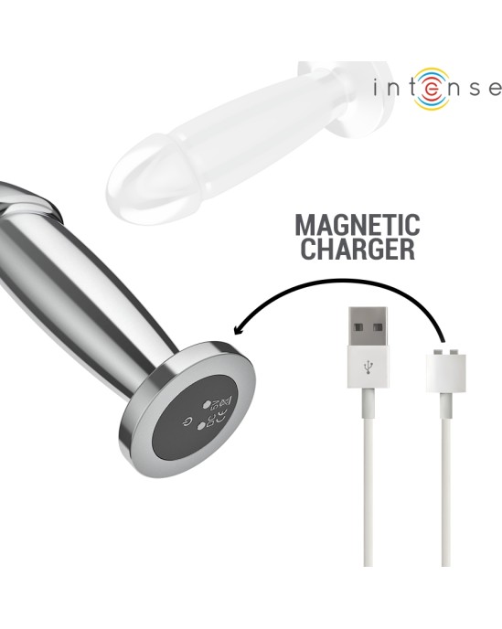 Intense Anal Toys INTENSE - ANAL PLUG 10 VIBRATIONS METAL DILDO WITH REMOTE CONTROL M