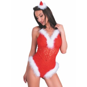 Livco Corsetti Bodies LIVCO CORSETTI FASHION - NAUGHTY SANTA LC 90706 CHRISTMAS BODYSUIT L/XL