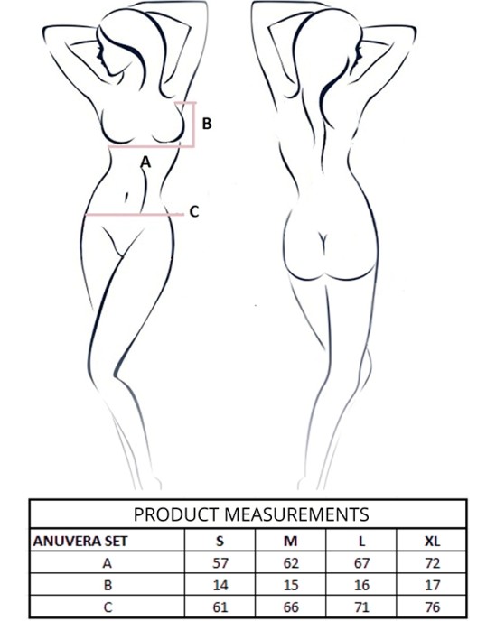 Passion Woman Sets PASSION - ANUVERA BRA + THONG SET BLACK L/XL