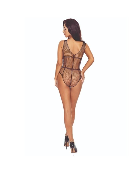 Passion Woman Bodystockings PASSION - BS114 BLACK GRID BODYSTOCKING