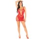 Leg Avenue Dresses LEG AVENUE - MESH MINI DRESS WITH STRAPS RED