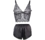 Subblime Sets SUBBLIME - 953928 ШЕЛКОВАЯ И КРУЖЕВНАЯ НОЧНАЯ СОРОЧКА + ТРУСИКИ ЧЕРНЫЕ L/XL
