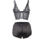 Subblime Sets SUBBLIME - 953928 ШЕЛКОВАЯ И КРУЖЕВНАЯ НОЧНАЯ СОРОЧКА + ТРУСИКИ ЧЕРНЫЕ L/XL
