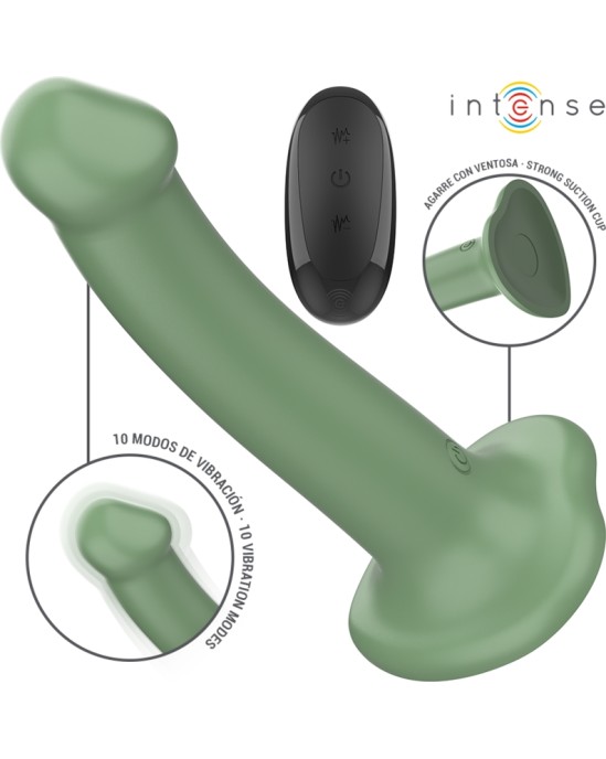 Intense Fun INTENSE - BECCA VIBRATORS AR SŪCĒŠANU 10 VIBRĀCIJU ZAĻĀ TĀLVADĪBAS PULTS