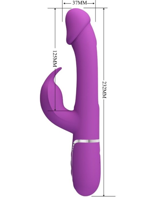 Pretty Love KAMPAS 3 IN 1 MULTIFUNCTION RABBIT VIBRATOR PURPLE