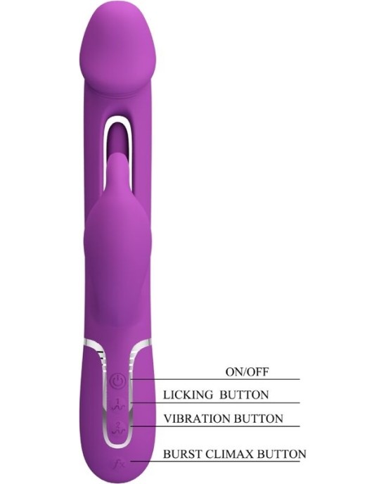 Pretty Love KAMPAS 3 IN 1 MULTIFUNCTION RABBIT VIBRATOR PURPLE