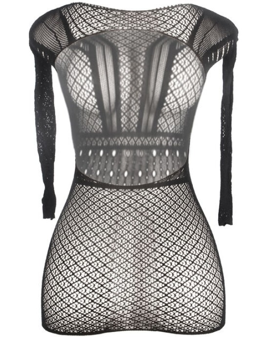 Subblime Dresses SUBBLIME - 951931 SHORT FISHNET DRESS WITH BARE BACK ONE SIZE