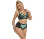 Subblime Sets SUBBLIME - 955564 GREEN PATENT LEATHER MESH ZIPPER BRA SET L/XL
