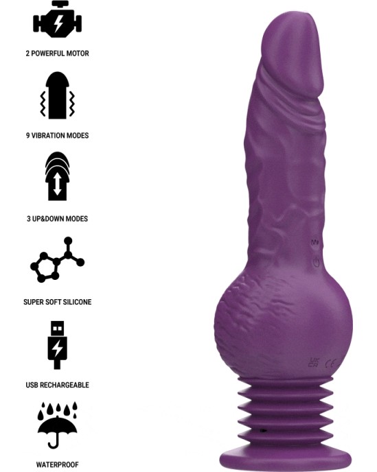 Intense Fun INTENSE - TATUM MULTIFUNCTION VIBRATOR WITH UP AND DOWN VIBRATION 24 CM PURPLE