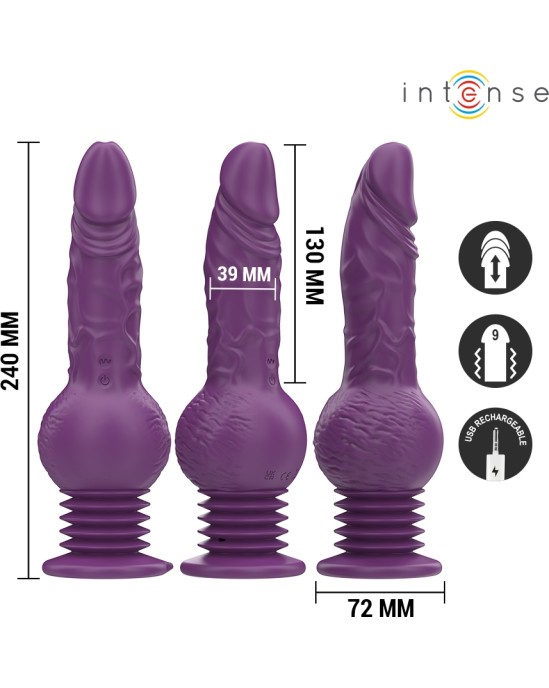 Intense Fun INTENSE - TATUM MULTIFUNCTION VIBRATOR WITH UP AND DOWN VIBRATION 24 CM PURPLE