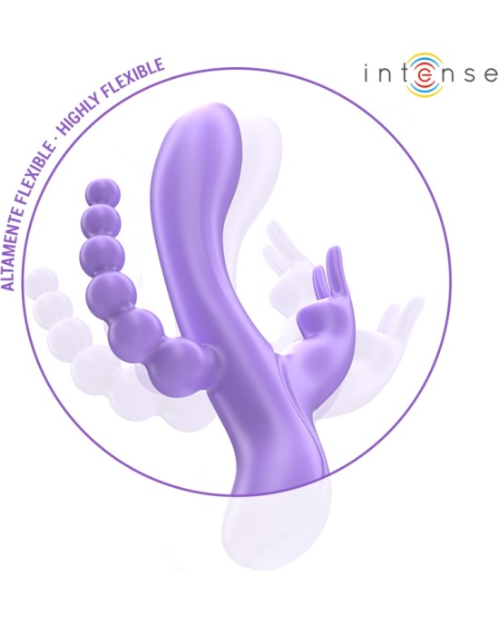 Intense Fun INTENSE - MIKO TRIPLE VIBRATOR RABBIT & STIMULATOR & ANAL 7 VIBRATIONS PURPLE