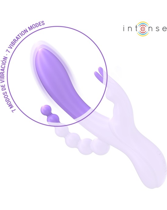 Intense Fun INTENSE - MIKO TRIPLE VIBRATOR RABBIT & STIMULATOR & ANAL 7 VIBRATIONS PURPLE