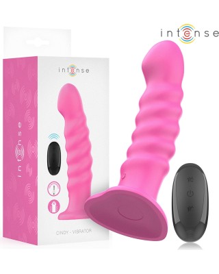 Intense Fun INTENSE - CINDY VIBRATOR SIZE L SPIRAL DESIGN 10 VIBRATIONS PINK REMOTE CONTROL