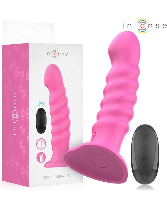 Intense Fun INTENSE - CINDY VIBRATOR SIZE L SPIRAL DESIGN 10 VIBRATIONS PINK REMOTE CONTROL