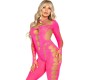 Leg Avenue Bodystockings LEG AVENUE - PINK OPEN BACK BODYSTOCKING ONE SIZE