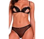 Passion Woman Sets PASSION - INTIMARI BRA + PANTIES SET BLACK S/M