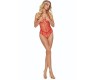 Passion Woman Bodystockings PASSION - BS114 RED GRID BODYSTOCKING