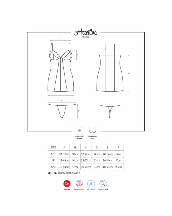 Obsessive Сорочка Heartina черная