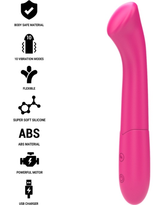 Intense Fun INTENSE - PATY VIBRATORS 19 CM ELASTĪGS 10 VIBRĀCIJAS MODELIS 2 ROZĀ