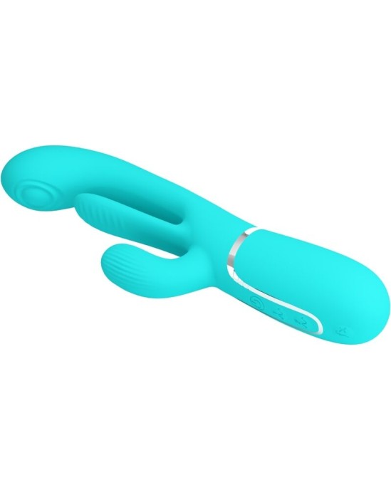 Pretty Love SHANIA TRIPLE RABBIT MULTIFUNCTION VIBRATOR 3 IN 1 BLUE