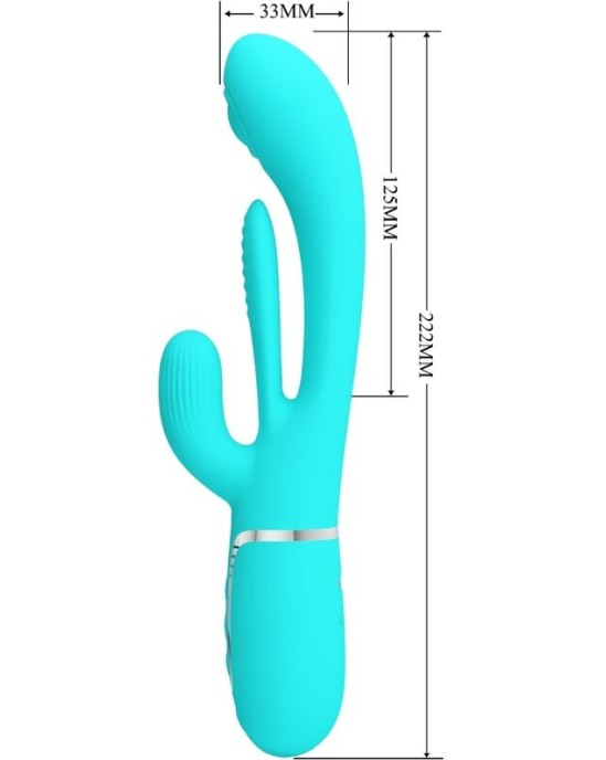 Pretty Love SHANIA TRIPLE RABBIT MULTIFUNCTION VIBRATOR 3 IN 1 BLUE