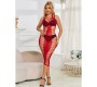 Subblime Dresses SUBBLIME - 952327 LONG RED FISHNET DRESS ONE SIZE