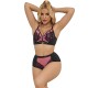 Subblime Sets SUBBLIME - 955571 PINK PATENT LEATHER MESH ZIPPER BRA SET S/M