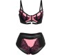 Subblime Sets SUBBLIME - 955571 PINK PATENT LEATHER MESH ZIPPER BRA SET S/M