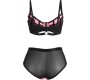 Subblime Sets SUBBLIME - 955571 PINK PATENT LEATHER MESH ZIPPER BRA SET S/M